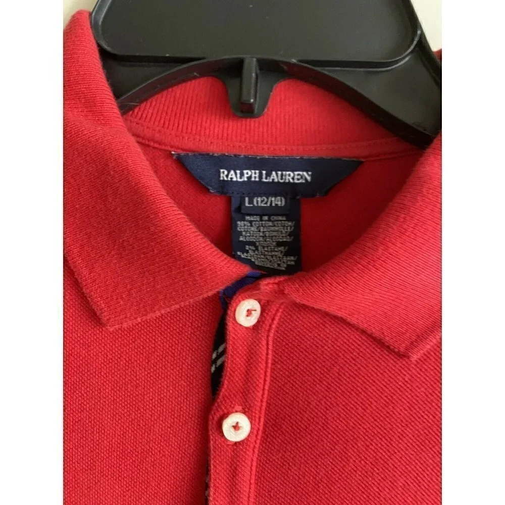 Ralph Lauren Girl’s 12/14 RED Long Sleeve Dress Ruffle‎ Bottom